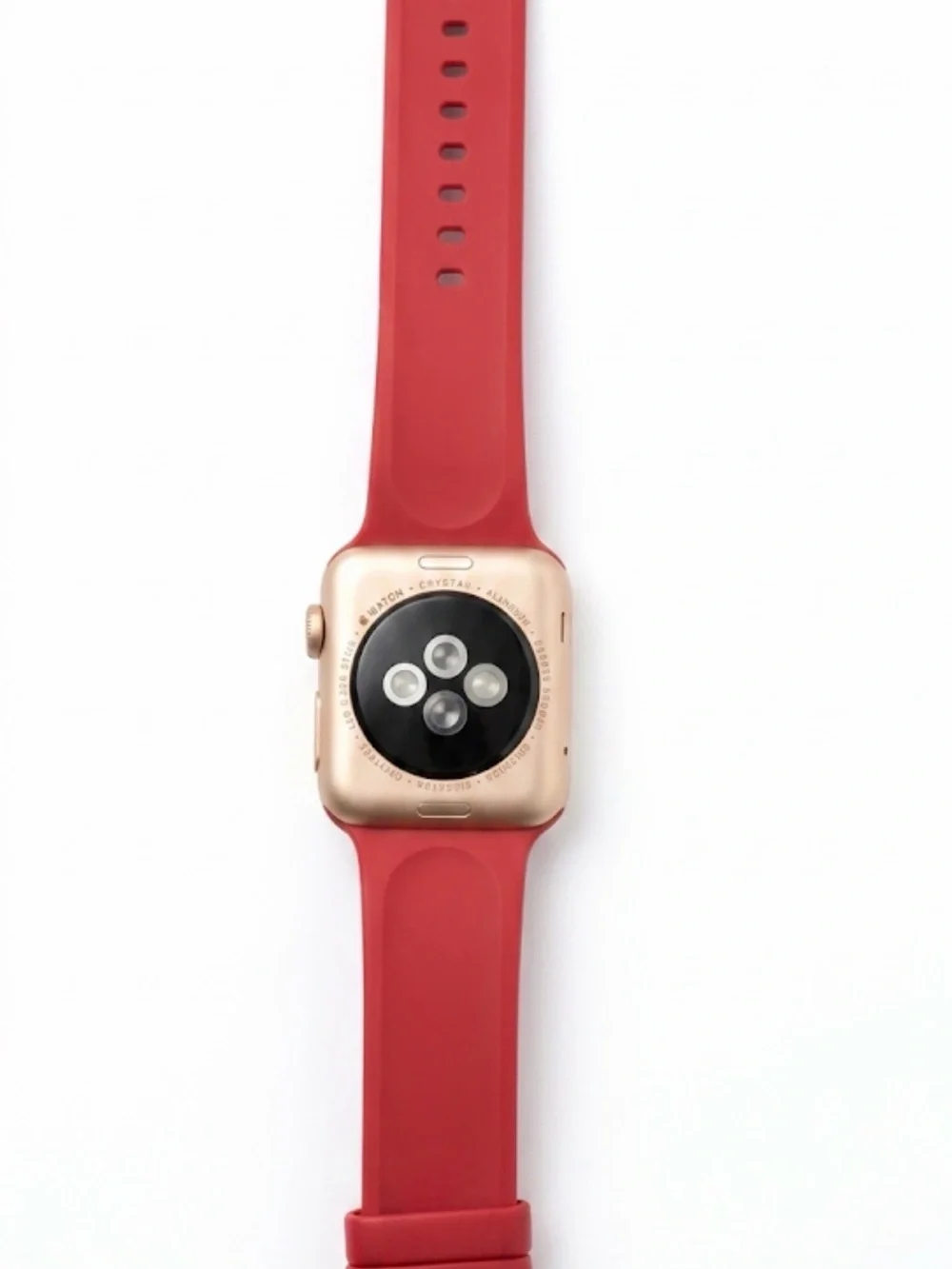 Apple Red Silicone Smartwatch with Rose Gold Case